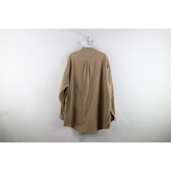 Vtg 90s Abercrombie & Fitch Mens L Distressed Chamois Cloth Button Down Shirt - Picture 13 of 15